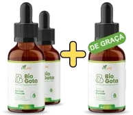 Apresentação comercial do kit de 3 frascos BioGota