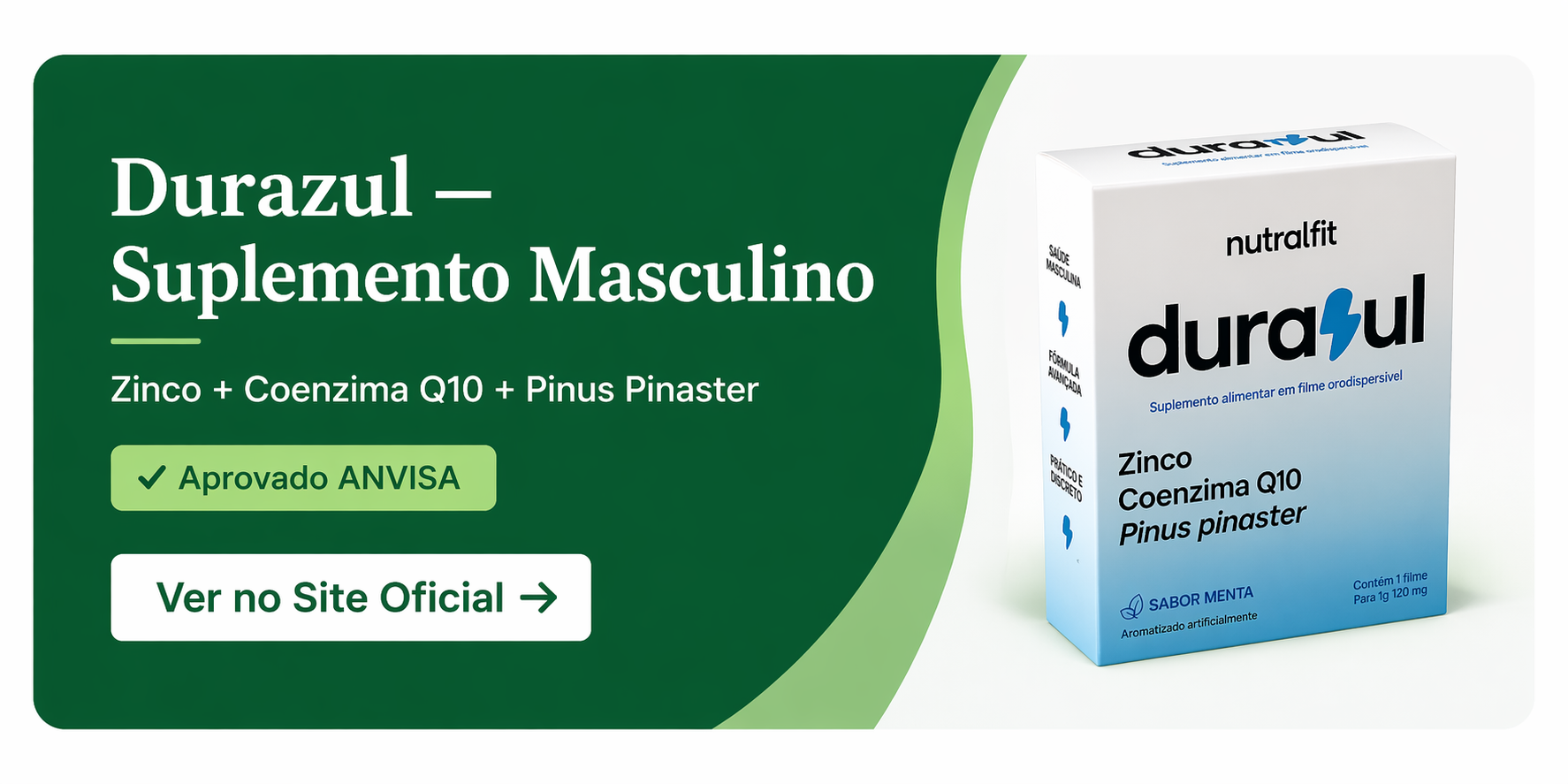 Durazul suplemento masculino com Zinco, Coenzima Q10 e Pinus Pinaster — ver no site oficial